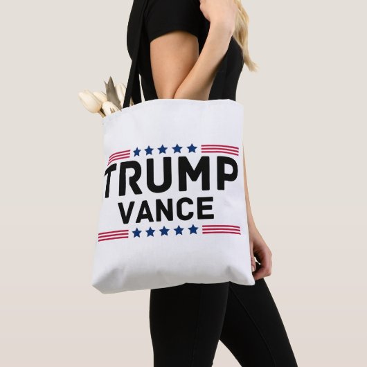 Trump Vance 2024 Trump steunt verkiezingsgeschenk Tote Bag (Dichtbij)