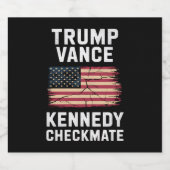 Trump Vance 2024 Trump Vance Kennedy Checkmate Bier Etiket (Enkel label)
