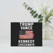Trump Vance 2024 Trump Vance Kennedy Checkmate Briefkaart (Staand voorkant)
