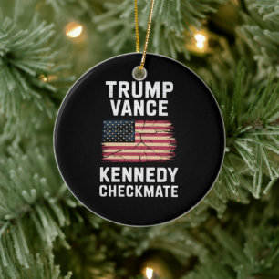 Trump Vance 2024 Trump Vance Kennedy Schaakmat Keramisch Ornament