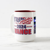 Trump Vance 2024 Tweekleurige Koffiemok (Voorkant links)
