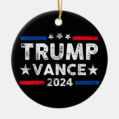 Trump Vance 2024 US Flag Election President 2024 Keramisch Ornament (Voorkant)