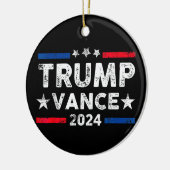 Trump Vance 2024 US Flag Election President 2024 Keramisch Ornament (Links)