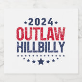 Trump Vance 2024 verbiedt Amerikaanse vlag Hillbil Bier Etiket (Enkel label)