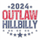 Trump Vance 2024 verbiedt Amerikaanse vlag Hillbil Sticker (Voorkant)