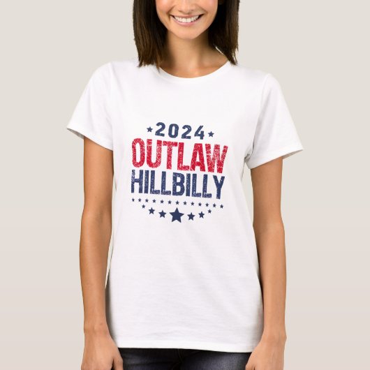 Trump Vance 2024 verbiedt Amerikaanse vlag Hillbil T-shirt (Voorkant)