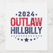 Trump Vance 2024 verbiedt Amerikaanse vlag Hillbil Wijn Etiket (Enkel label)