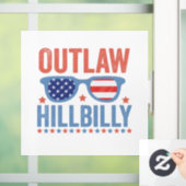 Trump Vance 2024 Verboden Hillbilly-verkiezing   Raamsticker (Huis)