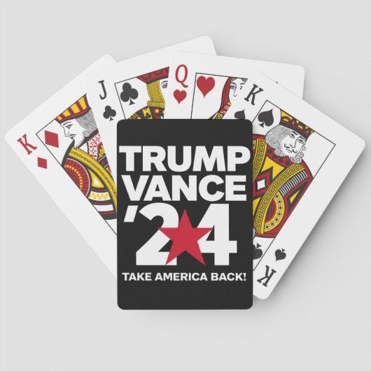 Trump Vance 2024 verkiezing Trump 2024 Pokerkaarten (Achterkant)