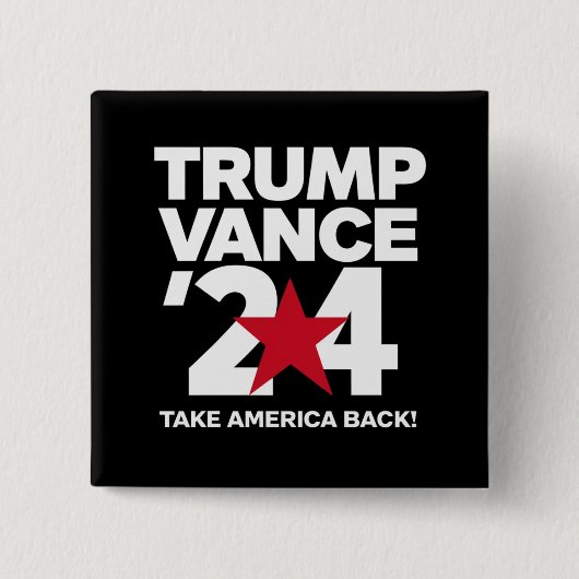 Trump Vance 2024 verkiezing Trump 2024 Vierkante Button 5,1 Cm (Voorkant)
