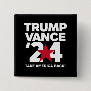 Trump Vance 2024 verkiezing Trump 2024 Vierkante Button 5,1 Cm