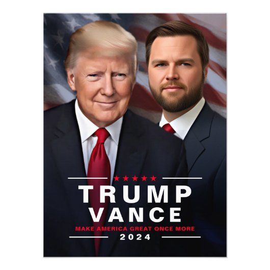 Trump Vance 2024 Verzamelcampagne Foto Afdruk (Voorkant)