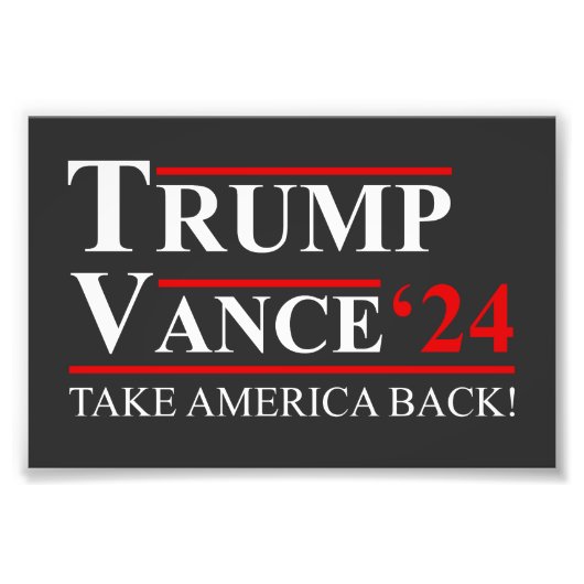 Trump Vance 2024 Vice President VP Trump 2024 Foto Afdruk (Voorkant)