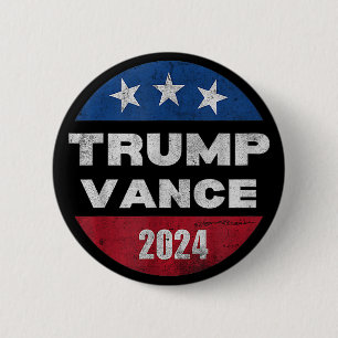 Trump Vance 2024 Vice President VP Verkiezing Retr Ronde Button 5,7 Cm