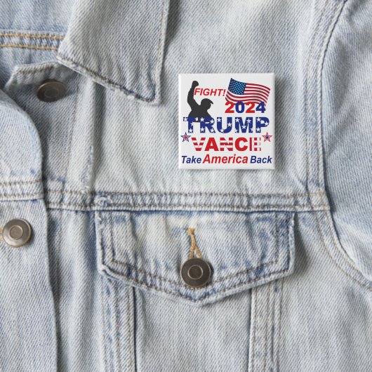 TRUMP VANCE 2024 VIERKANTE BUTTON 5,1 CM (In situ)