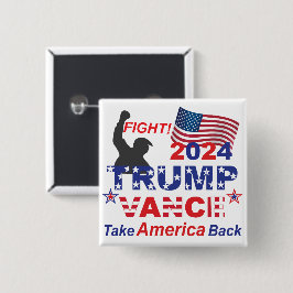 TRUMP VANCE 2024 VIERKANTE BUTTON 5,1 CM