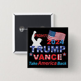 TRUMP VANCE 2024 VIERKANTE BUTTON 5,1 CM