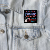TRUMP VANCE 2024 VIERKANTE BUTTON 5,1 CM (In situ)