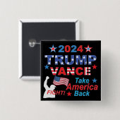 TRUMP VANCE 2024 VIERKANTE BUTTON 5,1 CM (Voorkant /achterkant)