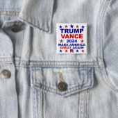 Trump Vance 2024 Vierkante Button 5,1 Cm (In situ)