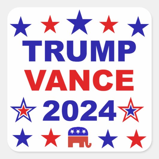 Trump Vance 2024 Vierkante Sticker (Voorkant)