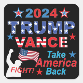 TRUMP VANCE 2024 VIERKANTE STICKER