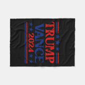 Trump Vance 2024 Vlag Patriottische VS Sterren Str Fleece Deken (Voorkant (Horizontaal))