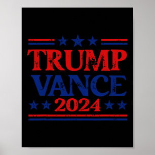 Trump Vance 2024 Vlag Patriottische VS Sterren Str Poster