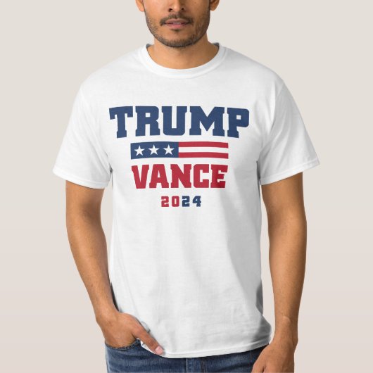 Trump Vance 2024 voor President T-shirt (Voorkant)