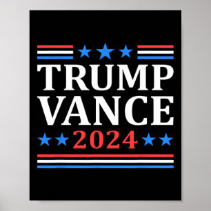 Trump Vance 2024 voor President VP USA Election Pa Poster