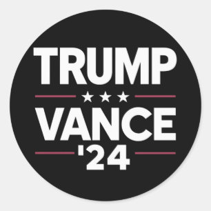 Trump Vance 2024 voor President VP USA Ronde Sticker