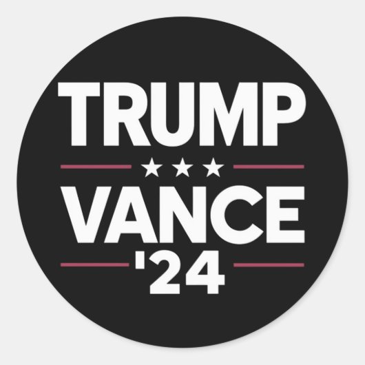 Trump Vance 2024 voor President VP USA Ronde Sticker (Voorkant)