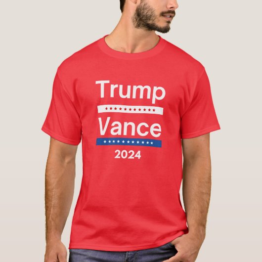 Trump Vance 2024 voor President VP USA T-shirt (Voorkant)