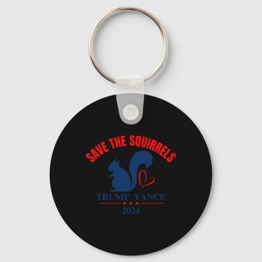 Trump Vance 2025 Red de Eekhoorns Sleutelhanger (Voorkant)