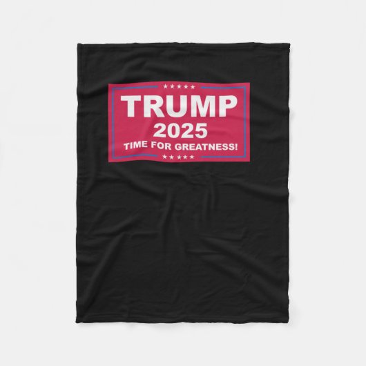 Trump Vance 2025 Tijd voor Grootsheid Fleece Deken (Voorkant)