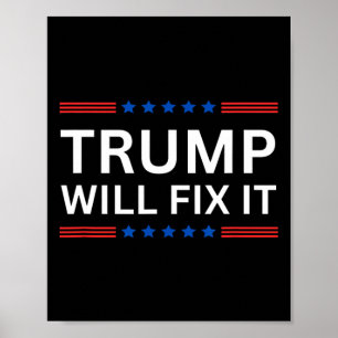 Trump Vance 2025 Verkiezing Zorgt Voor Oplossing Poster