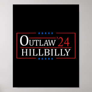Trump Vance 24 verbiedt Hillbilly US Flag  Poster
