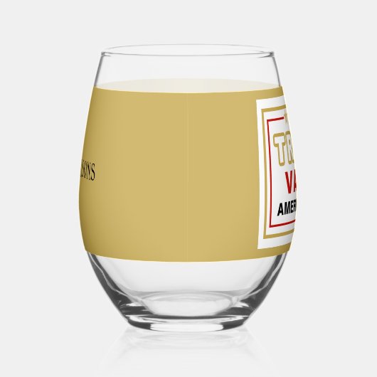 Trump-Vance America First 2025 Wijnglas Zonder Voet (Rechts)