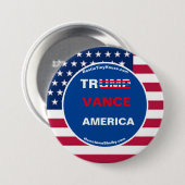TRUMP VANCE AMERICA RONDE BUTTON 7,6 CM (Voorkant /achterkant)