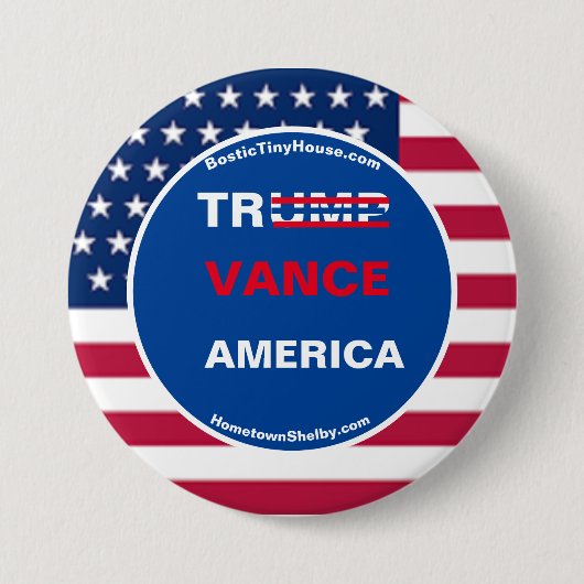 TRUMP VANCE AMERICA RONDE BUTTON 7,6 CM (Voorkant)