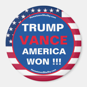 TRUMP VANCE AMERICA WON !! koelkastmagneet Magneet