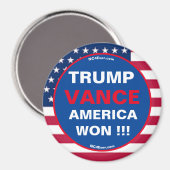 TRUMP VANCE AMERICA WON !! koelkastmagneet Magneet (Voorkant / Achterkant)