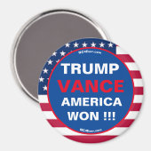 TRUMP VANCE AMERICA WON !! koelkastmagneet Magneet (Voorkant / Achterkant)