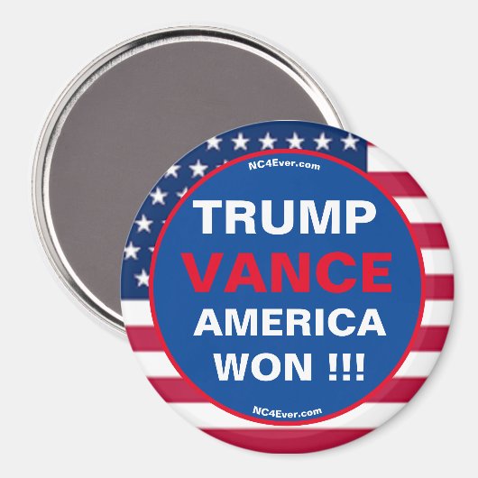 TRUMP VANCE AMERICA WON !! koelkastmagneet Magneet (Voorkant / Achterkant)