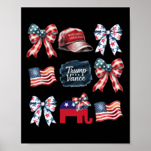 Trump Vance Bow Coquette Stem Presidentsverkiezing Poster