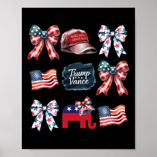 Trump Vance Bow Coquette Stem Presidentsverkiezing Poster (Voorkant)