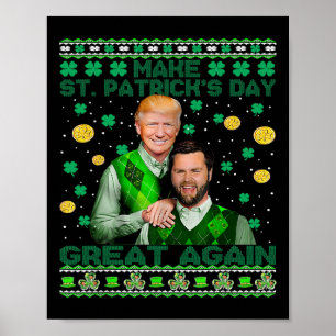 Trump Vance Broers Funny St Patrick's Day Lelijke Poster