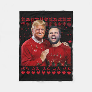 Trump Vance Broers Grappige Rode Lelijke Kerst Xma Fleece Deken