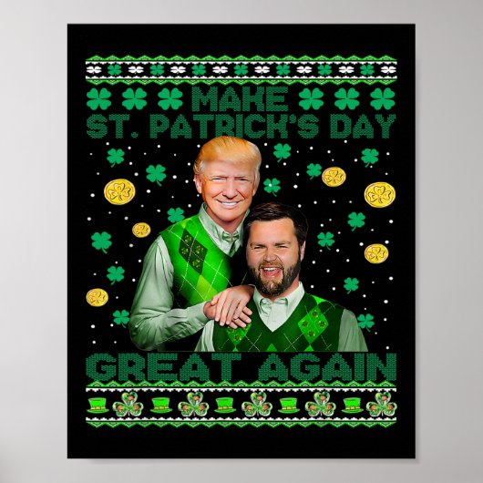 Trump Vance Brothers Funny St Patrick's Day Ugly S Poster (Voorkant)