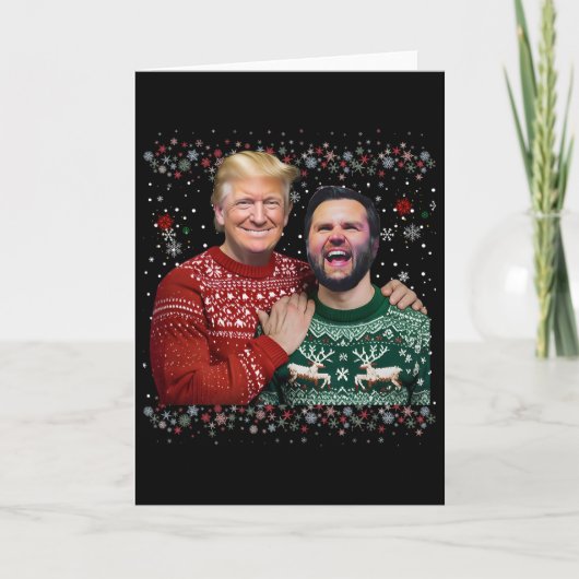 Trump Vance Brothers Funny Ugly Christmas Xmas Swe Kaart (Voorkant)